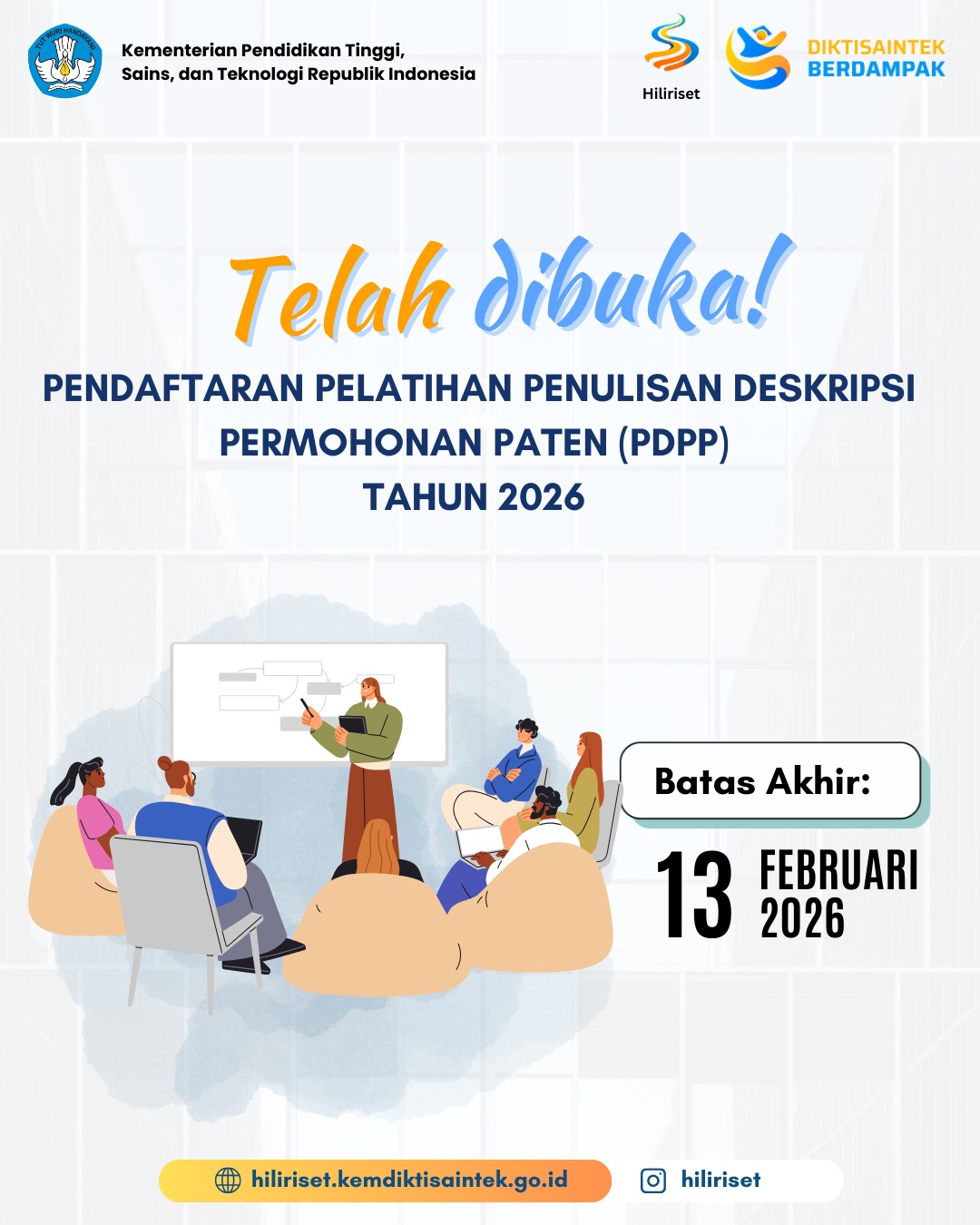 INFO PELATIHAN PENULISAN PATEN (PDPP) 2026
