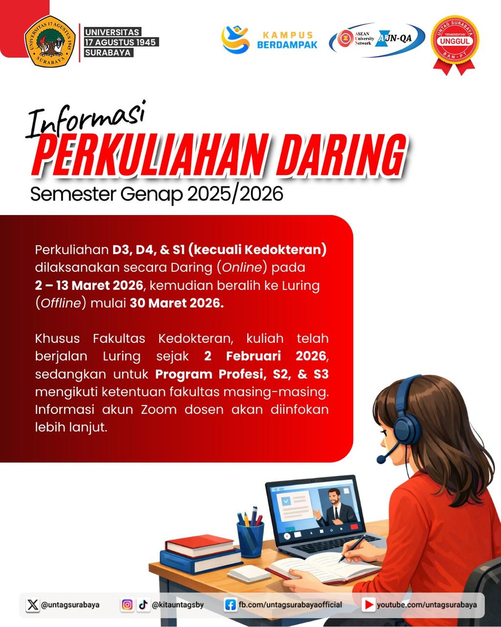 Informasi Perkuliahan Daring Semester Genap 2025/2026