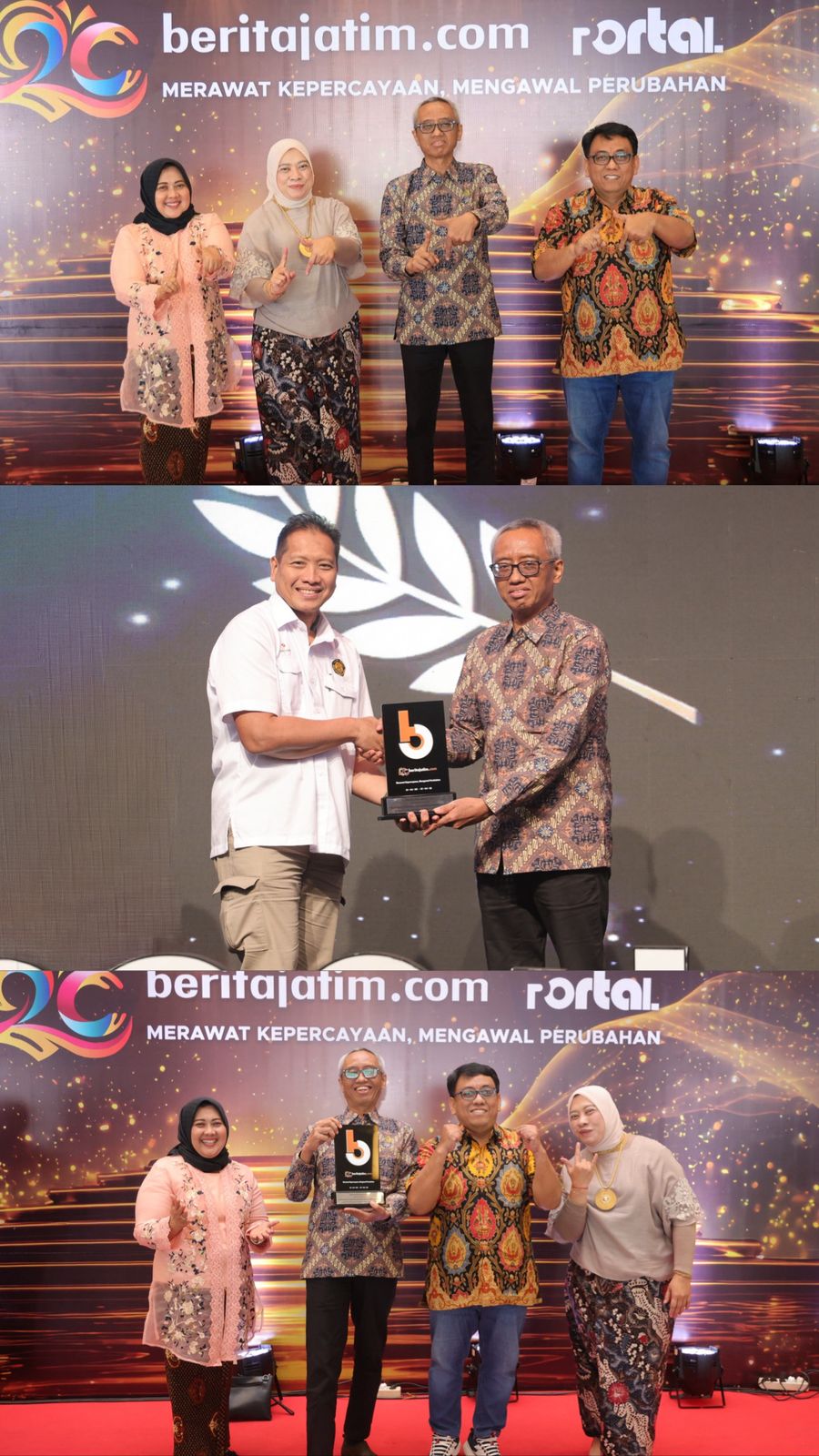 Rektor Untag Surabaya Menerima Award Berita Jatim