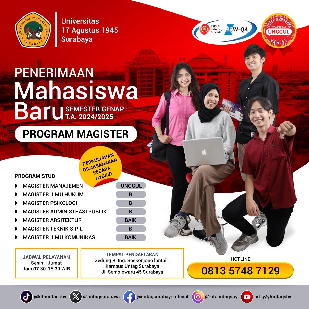 Informasi Pendaftaran Penerimaan Mahasiswa Baru Program Magister (S2) Di Untag Surabaya TA 2025/2026