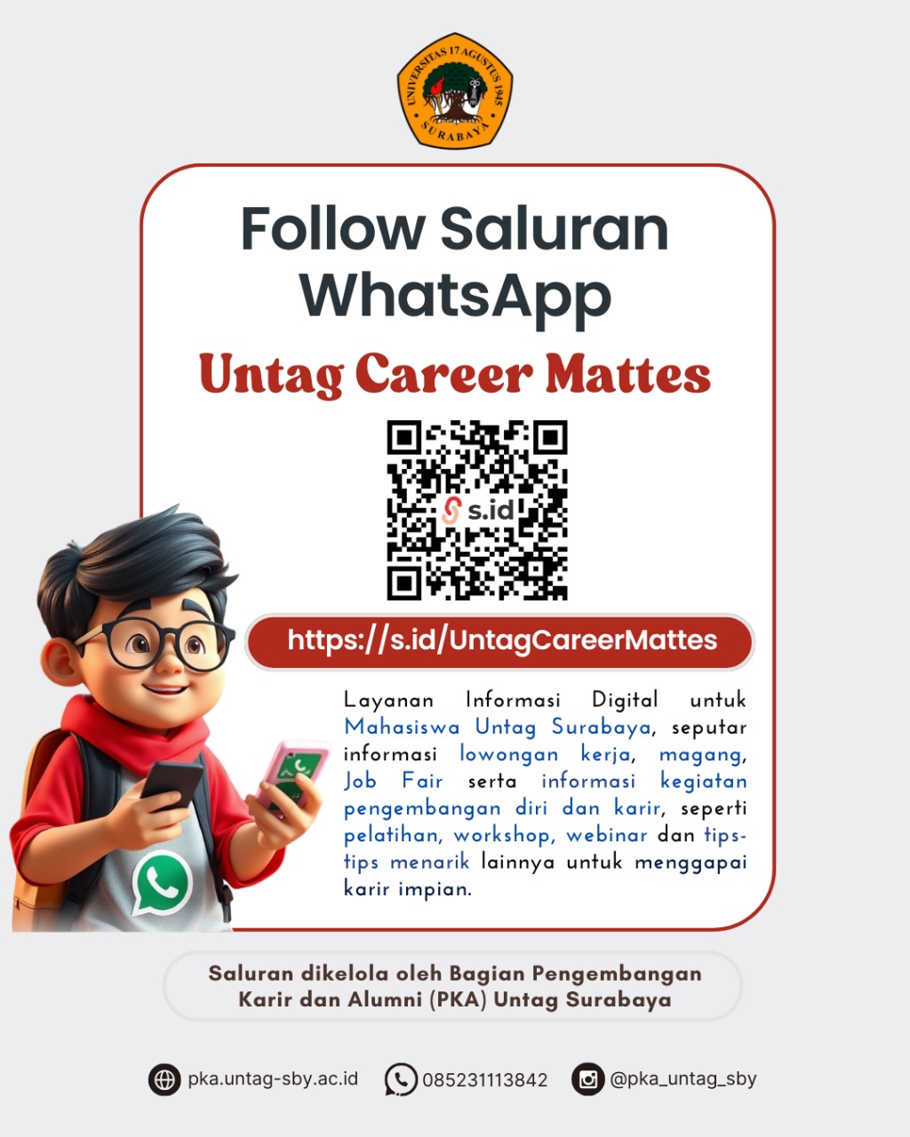 Dapatkan Informasi Terbaru Lowongan kerja, Magang, Job Fair di Untag Career Mattes