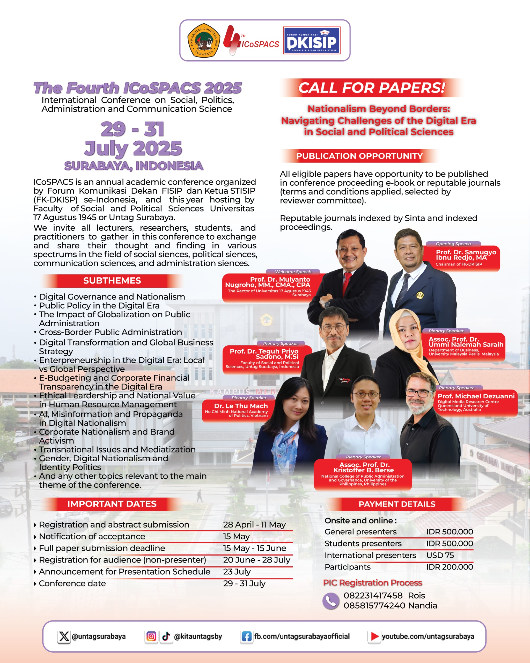 CALL FOR PAPERS  The Fourth ICoSPACS 2025