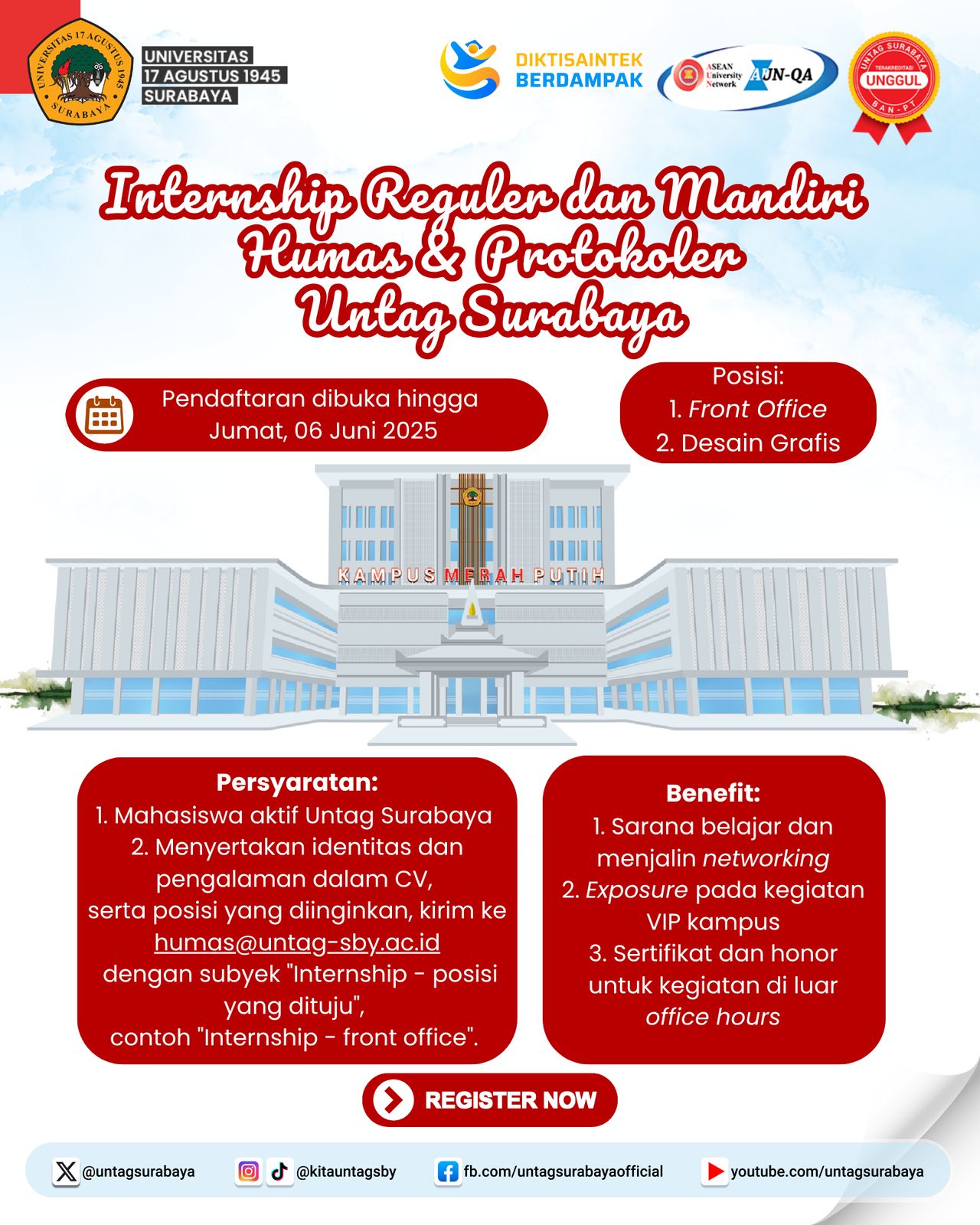 Program Internship Regular Dan Mandiri Humas dan Protokoler Bagi Mahasiswaa Untag Surabaya