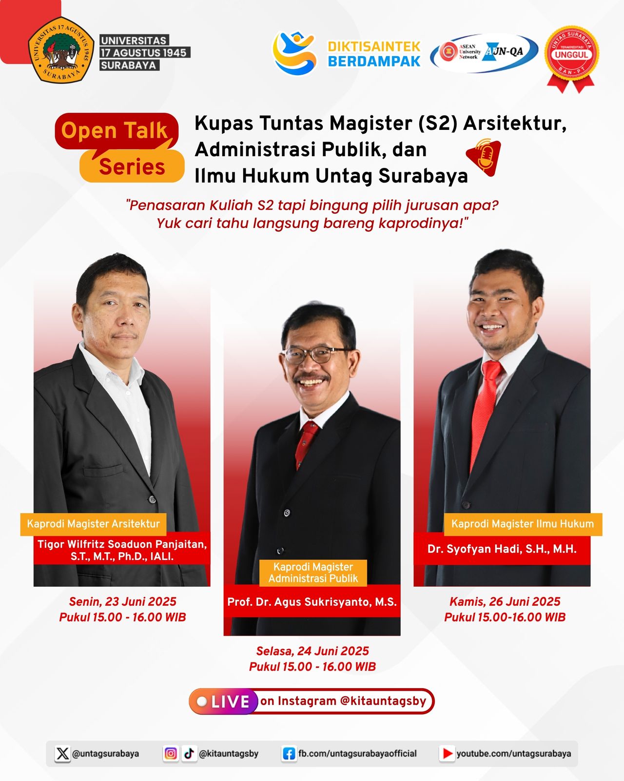 Open Talk Series Pascasarjana Kupas Tuntas Program Magister (S2) Untag Surabaya