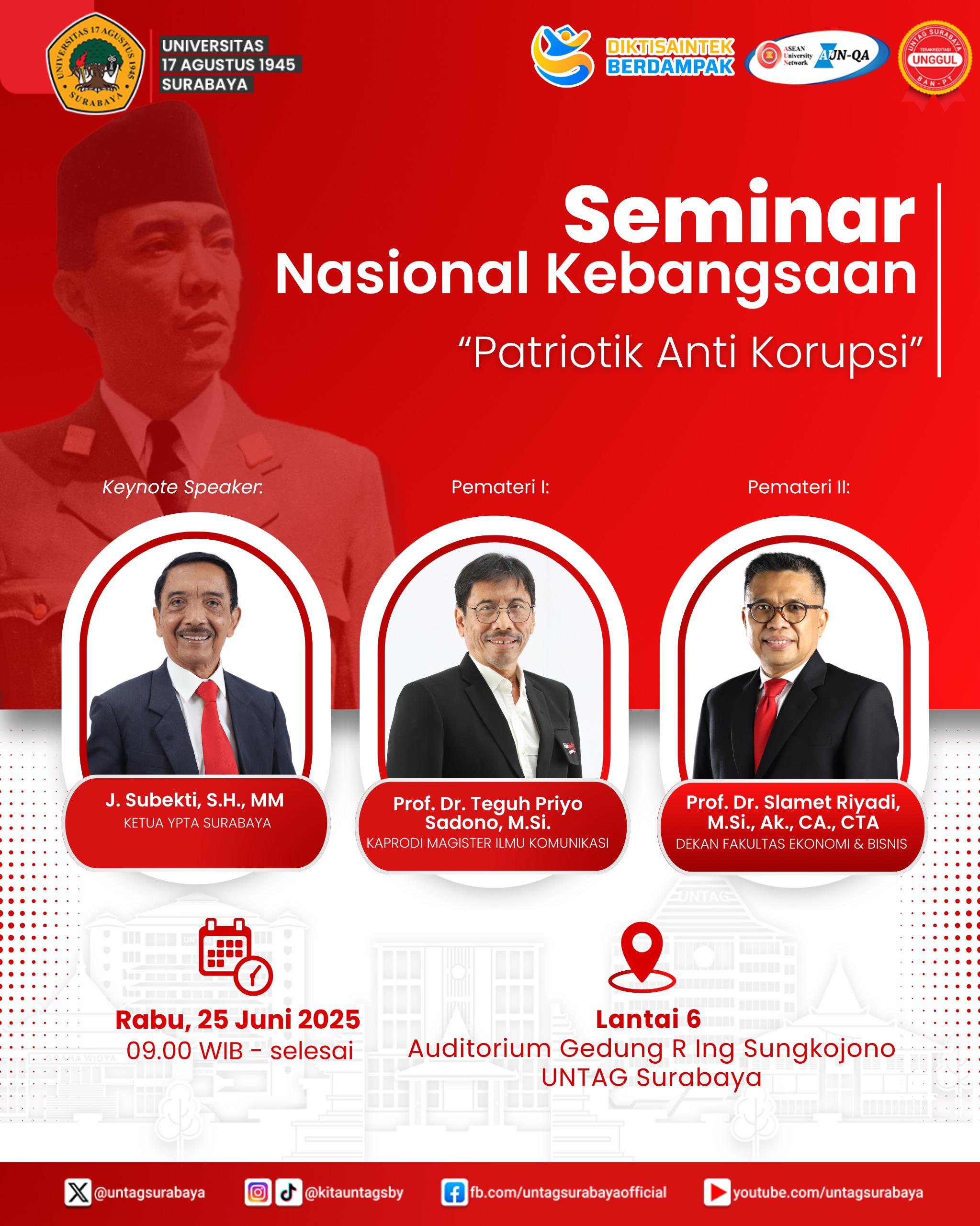 Seminar Nasional Kebangsaan Patriotik Anti Korupsi